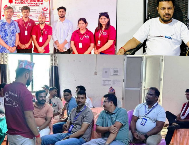 पहिलो पाइला नेपालको मानवीय पहल : ३४ पिन्ट रगत संकलन